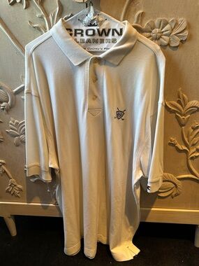 Cutter & Buck Men's White Polo with Small Crest Embroidery